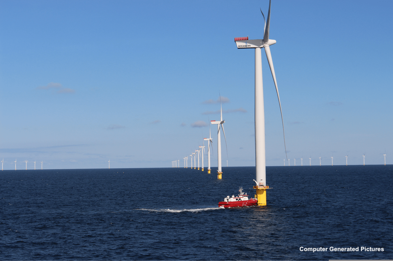 floating foundation for offshore wind turbines-computer-generated